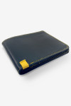 LEATHER WALLET NAVY - YELLOW